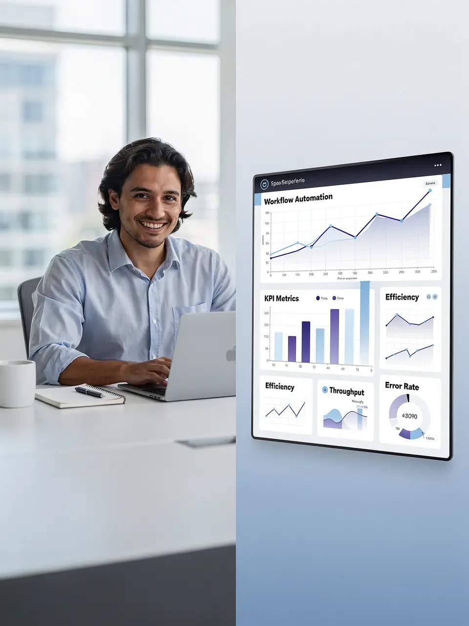 Professional reviewing a dashboard